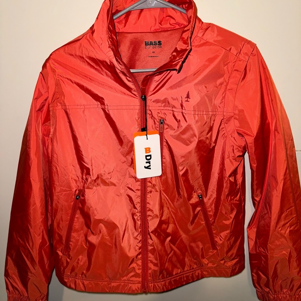 NWT BASS OUTDOOR Women Size S Kennebec Convertible Trail RainJacket Full Zip NEW